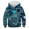 Heren Hoodies Men Women Harajuku Fashion Casual grappige hoodie elektronische chip 3D -printplaat geprinte sweatshirts met capuchon