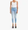 Jeans para mujeres 2024 Pantalones de mezclilla de verano la elasticidad de color azul claro Mujeres delgadas