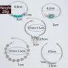 Bracelets de liaison bracelet de papillon de pierre bleue vintage ensemble pour les femmes de bijoux ajustable en bracelet en plumes de fleur classique 5pcs / ensemble