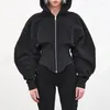 Damenjacken Korsett Reißverschluss Hody Jacke Mantel überprüft Tweed Trending für Großhandel 2024 Boutique -Stil Frauen Stoff Langschläfe Kleidung