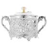 Ensembles de vaisselle à couvercle de couvercle de sucre turc de couvercle en métal Conteneur en verre condiment pot serveur de sel de sel d'assaisonnement