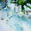 Bougeoir en verre pour bougies flottantes Long Long tige Pilier Candle Poix centrale Mariage Décor Home Decor Party Tableau 240429