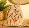 Bear Family Wood Art Puzzle Wooden Sculpture DIY Cute Family Member of Bears Puzzle Home Desktop Decor Mothers Day Gift 240429