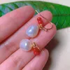Kolczyki Dangle Naturalne białe słodkowodne barokowe perłowe czerwone jadecie złoto kropla codzienna kobiety ucha mankiet mankiet minimalist platynowy