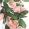 Decoratieve bloemen kunstmatige rozen wijnstok hangende roze roodgele zijden hoogwaardige nepblaadje diy voor huis bruiloftsfeest tuindecoratie