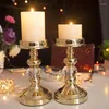 Candle Holders Candlestick European Votive Party Candelabros Wedding Crystal Home Golden Church Decorative Holder Decor Romantic