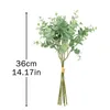 Flores decorativas Plantas plásticas artificiais folhas de eucalipto verde ramo para vaso jardim caseiro de natal decoração de casamento falso