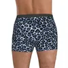 MUITOPANTES LEOPARD LEOPARD PRIMEIRA DE RECULIDADE AZUL E CINZA DESIGN BOXERSHORTS Trenky Men Men Briefrable Boxer Brieffete de aniversário Presente