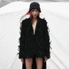Costumes de femmes Blazer 2024 3D Bow Single Breasted Ladies Black Mode Fashion Tous correspondent à une veste de costume long