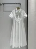 Milan Runway Dress 2024 New Spring Summer Lapel Neck Short Sleeve Fashion Designer Dresses Brand Same Style Dress 0503-7