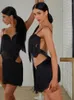 Performance de découpe de robe à franges de viande de danse latine Performance Petit vestiaire noire # 2404