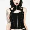 Tanks pour femmes Y2K Punk Dark Gothic Corset Vest Femme 2024 Bandage haute tobe