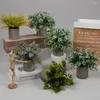 Flores decorativas 3x Green Green Indoor ou Outdoor Decor de casa artificial Pequenas plantas de eucalipto para baixa manutenção