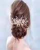 Hair de casamento de ouro rosa de folha de folha moderna Combs Tiara Bridal Headpip Women Cabeça Acessórios para jóias decorativas 2107072523633