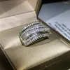 ANNALES DE MARIAGE MULTI-CROSS PAVED CZ FEMMES BANDES COULEURS SILTS de haute qualité Accessoires 2024 Fashion Female Ring Jewelry