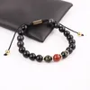 Conception de brin Stone Natural Black Agate Tibetan Perles macrame Bracelet Fengshi de Fengshi