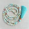 Chains 6mm Amazoniumite Gemstone Tassel 108 Bead Mala Necklace Classic Formal Event Minimalist Unisex Chakra Fashion Enthusiasts