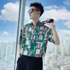 Camicia casual da uomo Camicia hip hop hip hop e camicetta con stampa colorato maschio mezza manica divertente hipster in stile coreano cool grafico seta grafica