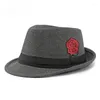 Boinas de flores da moda e personalizada Little Top Hat Hat Homen British Retro Retro Jazz Men's Street Performance