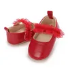 First Walkers Primavera y otoño 0-18M Prewalker New Soft Sole Decoración de encaje lindo Anti Slip Baby Shoes A H240504