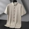 Men's Casual Shirts Arrival Fahsion Suepr Large Summer Plaid Ice Silk Cool Short Sleeved Shirt Plus Size XL 2XL 3XL 4XL 5XL 6XL 7XL