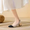 Dress Shoes Dames Hoge hakken met puntige vierkante dikke hiel gebreide modieus ademende anti-slip mooie kleur 2024 Spring su