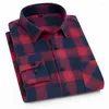 Męskie koszule w kratę koszulka 2024 jesienna zimowa flanelowa czerwona szachownica mężczyzn z długim rękawem Chemise Homme Cotton Male Chect