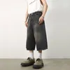 Jeans femminile coreano retrò retrò ad alta vita y2k baggy oversize shorts harajuku pantaloni coltivati neutral streetwear