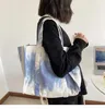 Bag Fashion Design Krawatte Dye Frauen blaue Handtaschen einfache Damen große Kapazität Einkaufstaschen Mädchen Studenten Freizeitschulter Schulter