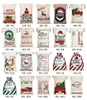 Christmas Decorations Sacks Gift Bags Large Organic Heavy Canvas Bag Santa Sack Drawstring Bag With Reindeers Santa Claus Party5731410