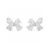 Stud Earrings Pumm S925 Sterling Silver Cross Bow Adjustable Necklace Earnail Ring Light Luxury Fashion Versatile Women's Jewelry Gift