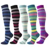 Chaussettes Hosiery Compression chaussettes Nylon Medical Nursing Stockings Stripe Cycling Randonnée Running Calling Walking Walking Choques pour hommes Femmes Socks Y240504