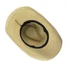 Bérets Fashion Paille pour hommes femmes Summer dans Fedora de style cow-boy