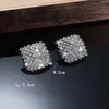 シンプルなフルダイヤモンドラインストーンスタッドパーソナリティガスダイヤモンド幾何学スタッドイヤリング女性のためのイヤリング