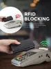 Titular do cartão de crédito RFID Bloqueio Bifold Wallet Mens Wallet com compartimento de moedas e compartimento de nota 240420