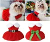 Собачья одежда Санта Рождественский наряд тепловой праздник костюмы платье для домашних животных наряды летняя одежда для маленьких собак Boy7471095