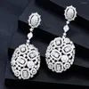 Dangle Earrings GODKI Trendy Geometric For Women Wedding Cubic Zirconia Dubai Bridal Costume Jewelry Summer Party