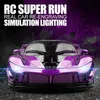 118 RC CAR LED LUZ 2,4G Rádio Rádio Remote Sports Carro para crianças corridas de alta velocidade Drift Drift meninos Toys 240430