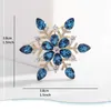 Brosches Luxury Zircon Snowflake Rotertable Lapel Pins High Quality Badges Noble and Elegant Dubai Arab for Women Dress Accessory