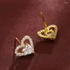 Boucles d'oreilles Drlove Eternity Love with Heart Cumbic Zirconia chic Piercing for Women Daily Wear Temperament Temperament Ear Bijoux