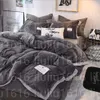 Ropa de cama Popular Crystal Juego de tapa de la cubierta de la cubierta de núcleo 4 piezas/set de cama de invierno lino rey size veet home textil