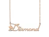 Diamantnamn halsband hänge för kvinnor flickor födelsedag gåva anpassad typskylt barn vänner smycken 18k guld pläterad rostfritt s7923986