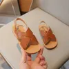 Sandals Toddlers Boys Girls 2024 Summer Children Beach Shoes Kids Fashion Fashion Anti-Sliperry Soft Simple New Hot H240504