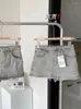 Röcke Design Frauen Mode grau Mini-Jeansrock lässig A-Line Female Chic Back Streetwear Klassischer Preppy Style