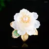 Broschen chinesische Stil luxuriöser Blütenschalen Pfingstrohbrosche Feminin Teminine High-End-Süßwasserperlen-Accessoire-Stifte
