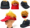 Nieuwe Donald Trump Hairstyle Cartoon Figuur Outdoor Baseball Cap 2020 Fun Trump Hair Hat Borduurwerk Sun Sun Hat T3I56011417865