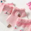Çocuk Çoraplar 5 Çift/Set Pamuklu Bebek Kısa Çoraplar Toddler Erkek Kız Kızlar Yaz Kafes Nefes Alabilir İnce Çorap Çocuklar Renkli Çoraplar Miaoyoutong Y240504