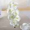 Decoratieve bloemen 1 pc kunstmatige zijde wit roze vlinder orchidee motte phalaenopsis nepbloem voor bruiloftsfeest huis festival decoratie