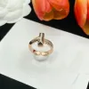 High quality blue box love ring for woman sterling silver jewelry 18K rise gold silver plated Adjustable opening diamon Ring luxury wedding party gift designer rings