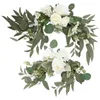 Decorative Flowers Emblems Welcome Card Water Flower Garland For Sign Wedding Arch Swag Adornment White Romantic Garlandation